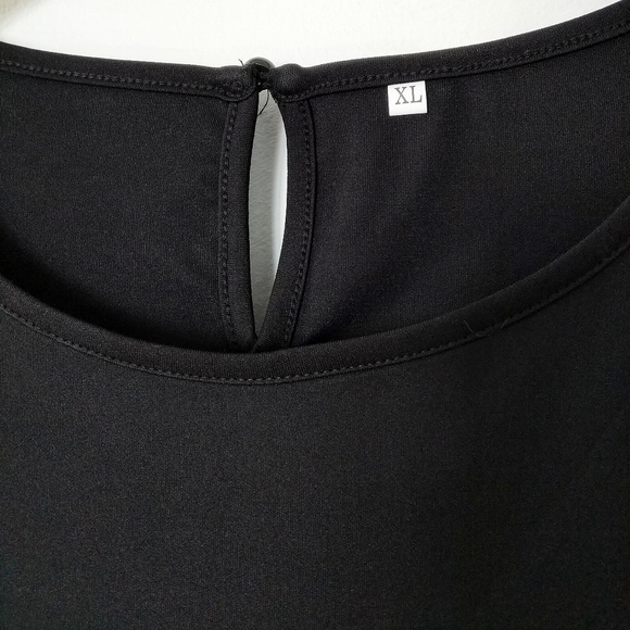 All Black Scalloped Edge Dress (XL) - Picture 2 of 8